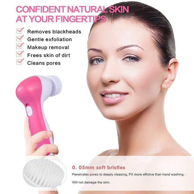 5 in 1 Facial Electric Cleanser and Massager, Electric Machine Beauty , Beauty Care Brush for Removing Blackhead , Beauty Tool Device