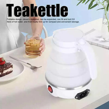 Fast Boiling 600ml Portable Foldable Electric Travel Kettle | Collapsible Silicone Water Boiler | Random Color