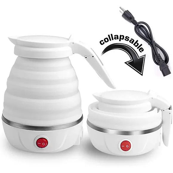 Fast Boiling 600ml Portable Foldable Electric Travel Kettle | Collapsible Silicone Water Boiler | Random Color