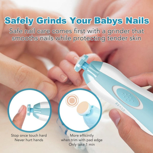 Electric Baby Nail Trimmer Set – Safe Infant Nail Filer, Clipper Alternative Kit with Storage Case