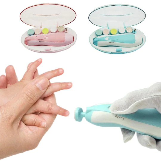 Electric Baby Nail Trimmer Set – Safe Infant Nail Filer, Clipper Alternative Kit with Storage Case