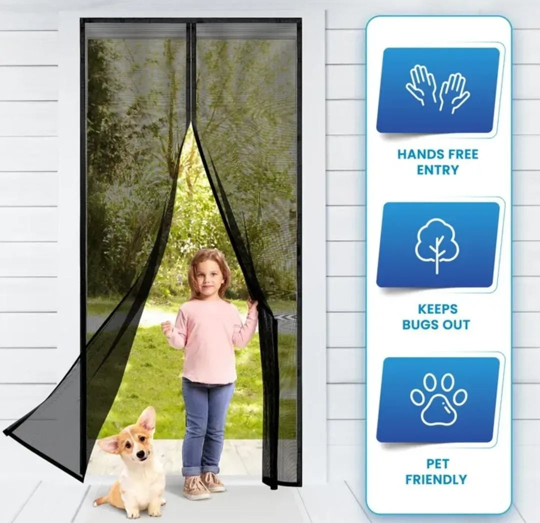 Premium Quality Mosquito Magic Mesh Door Curtain | Magnetic Automatic Closing Insect Screen | Mosquito Net for Home